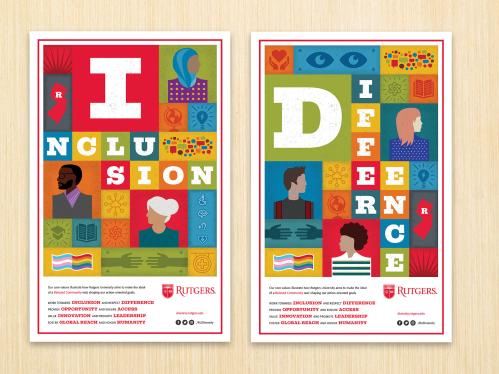 Posters with the words Inclusion and Difference called out on the cover