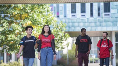 Rutgers students walking