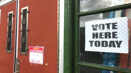 A polling place in Newark earlier this year.