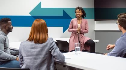Woman presenting