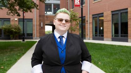 Rutgers University-New Brunswick senior Rachel Toepfer stands outside of the Honors College. Luca Mostello/Rutgers University