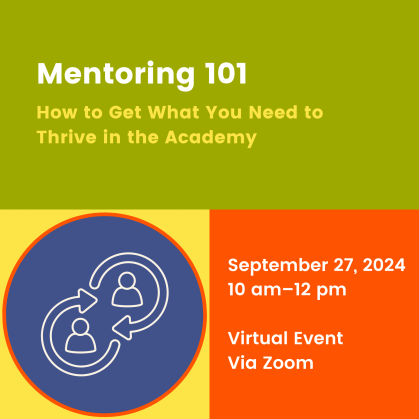 Mentoring 101 workshop on September 27th at 10am