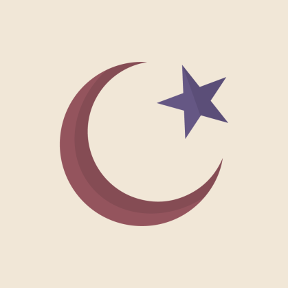 Star and crescent to represent Islam