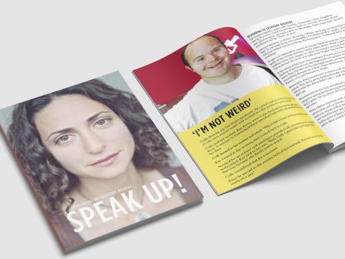 Front cover and inside page of Speak up PDF