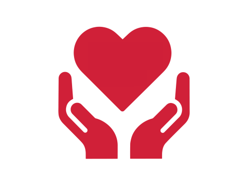 Heart in hands graphic