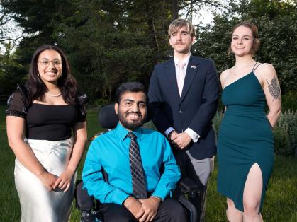 From left: Rachael Carrión, Sohaib Hassan, Sean Zujkowski and Stella Campbell are among the newest inductees into the Matthew Leydt Society