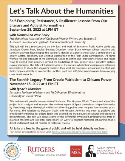 Let's Talk About the Humanities Flyer