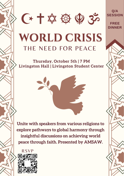 Flyer for World Crisis: The Need for Peace