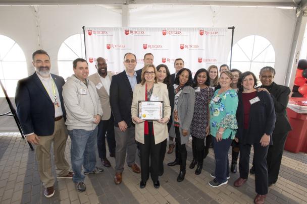 Rutgers Health Service Corps and Rutgers Biomedical and Health Services VAX Coprs (RBHS) award recipients at the Beloved Community Awards celebration