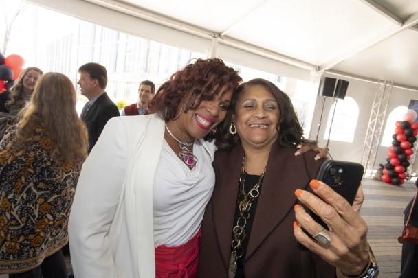 (l. to r.) April Coage, Senior Program Administrator UCM and Diane Hill, Assistant Chancellor for University Community Partnerships, Rutgers-Newark take a selfie at the Beloved Community Awards celebration