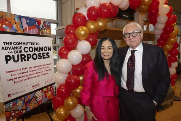 Gloria Bonilla-Santiago, Rutgers Board of Governors Distinguished Service Professor, Department of Public Policy and Administration, Faculty of Arts and Sciences–Camden/ Director, Rutgers–Camden Community Leadership Center, winner of the 2024 Clement A. Price Human Dignity Award, with her husband Michele Pastorello. The Committee to Advance our Common Purposes Awards Ceremony was held at the Rutgers Club on Livingston Campus.