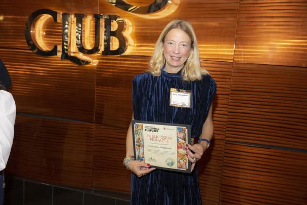 Emily Allen-Hornblower, Associate Professor of Classics in the School of Arts and Sciences, Department of Classics, New Brunswick, and 2024 Pinnacle Award recipient at the Committee to Advance our Common Purposes Awards Ceremony.